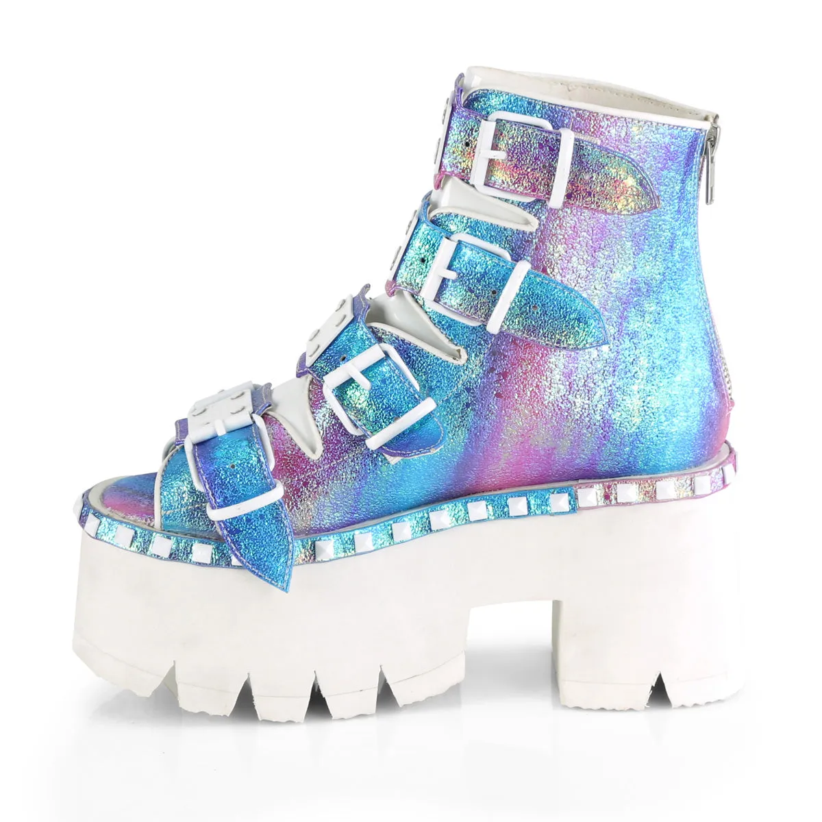 ASHES-70 DemoniaCult Purple Multi Sexy Women's Ankle Boots (Alternative Footwear)