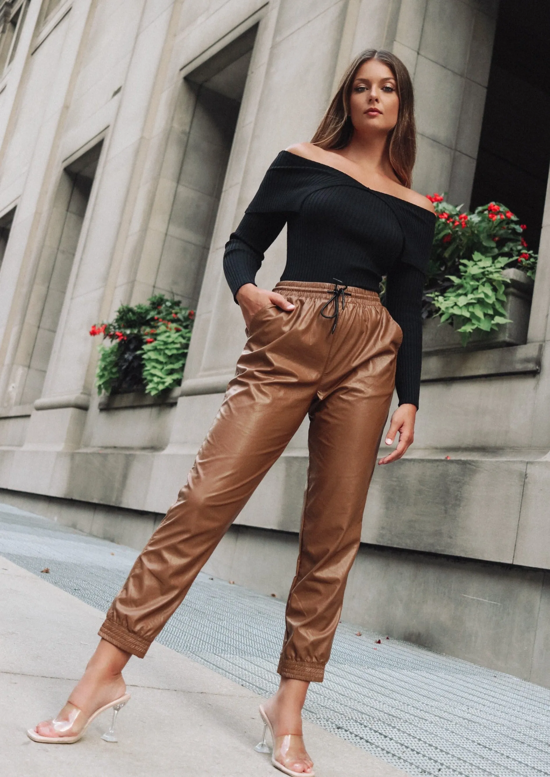 Astrid Black Off Shoulder Knit Top