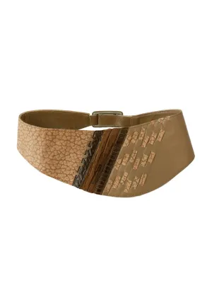 Asymmetrical Suede   Snakeskin belt