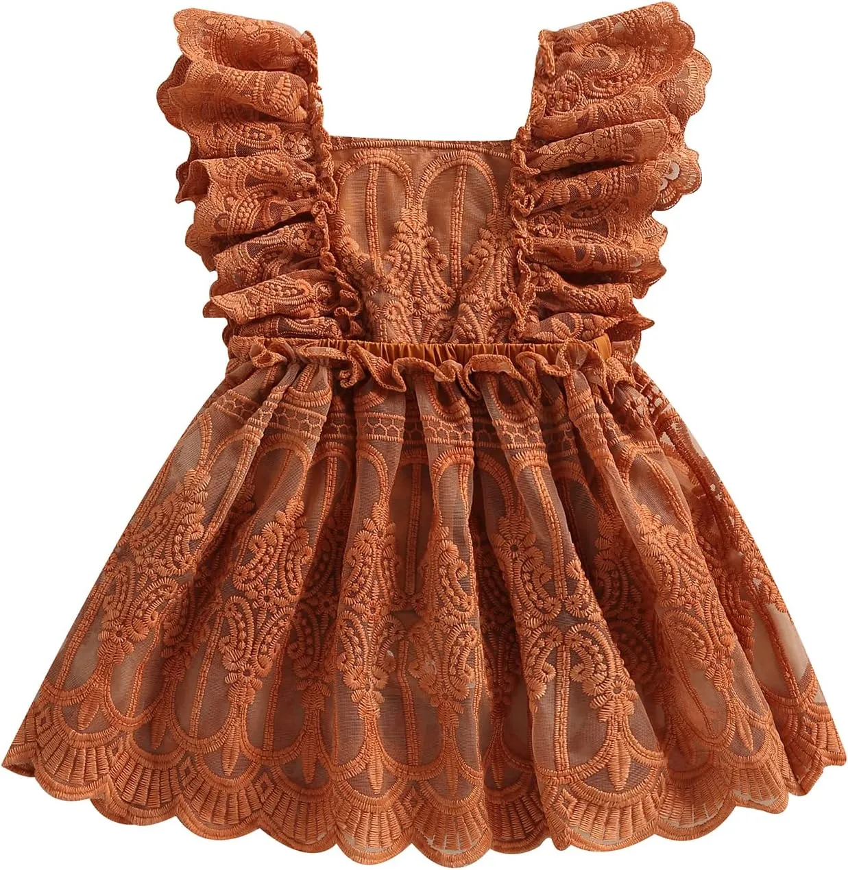 Baby Girls Sleeveless Dress Romper Lace Tutu Skirt Backless Floral Suspenders Dress Infant Summer Outfits Wedding