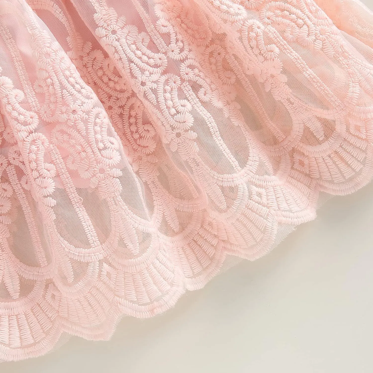 Baby Girls Sleeveless Dress Romper Lace Tutu Skirt Backless Floral Suspenders Dress Infant Summer Outfits Wedding