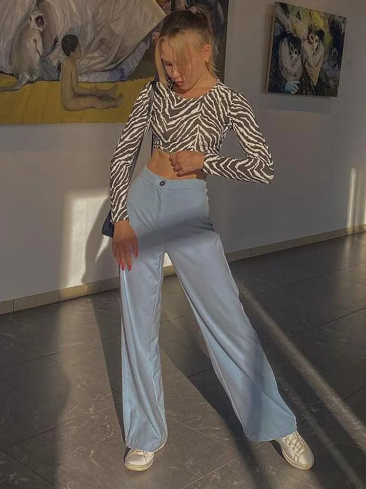 Backless Lace up Zebra Print Cop Top