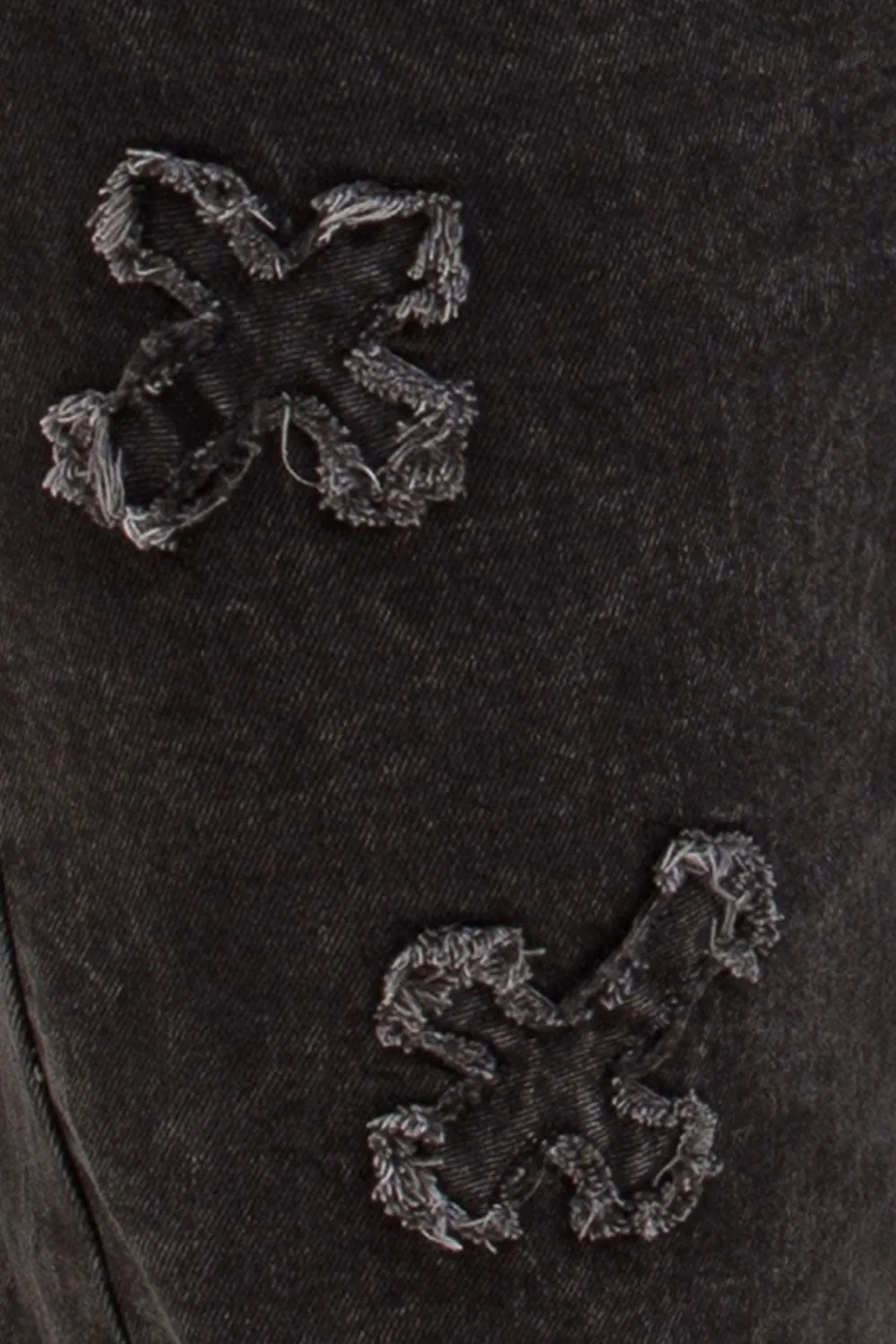 Baggy Jeans With Crosses Charcoal Grey