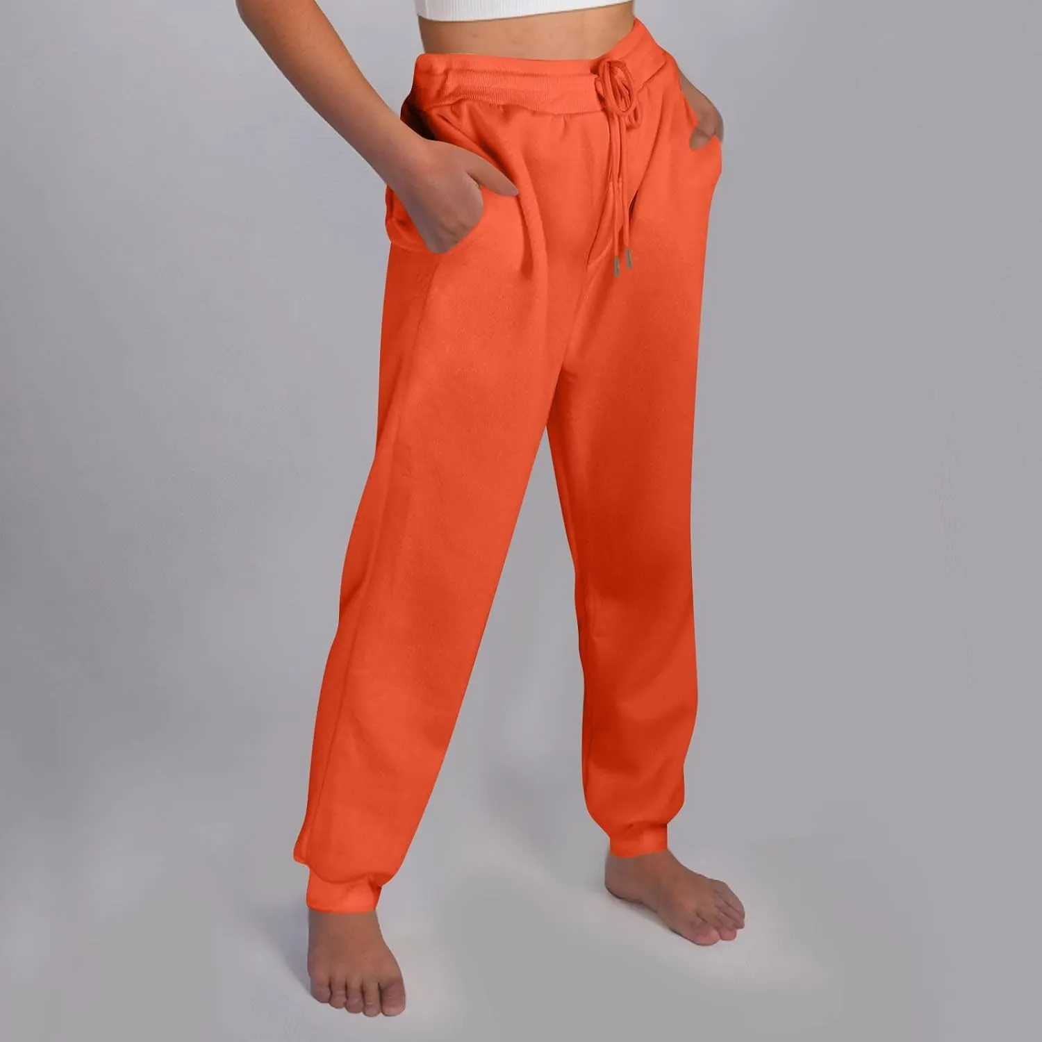 Baggy Sweatpants for Women Fleece Drawstring High Waisted Athletic Joggers Fall Comfy Lounge Pants with Pockets