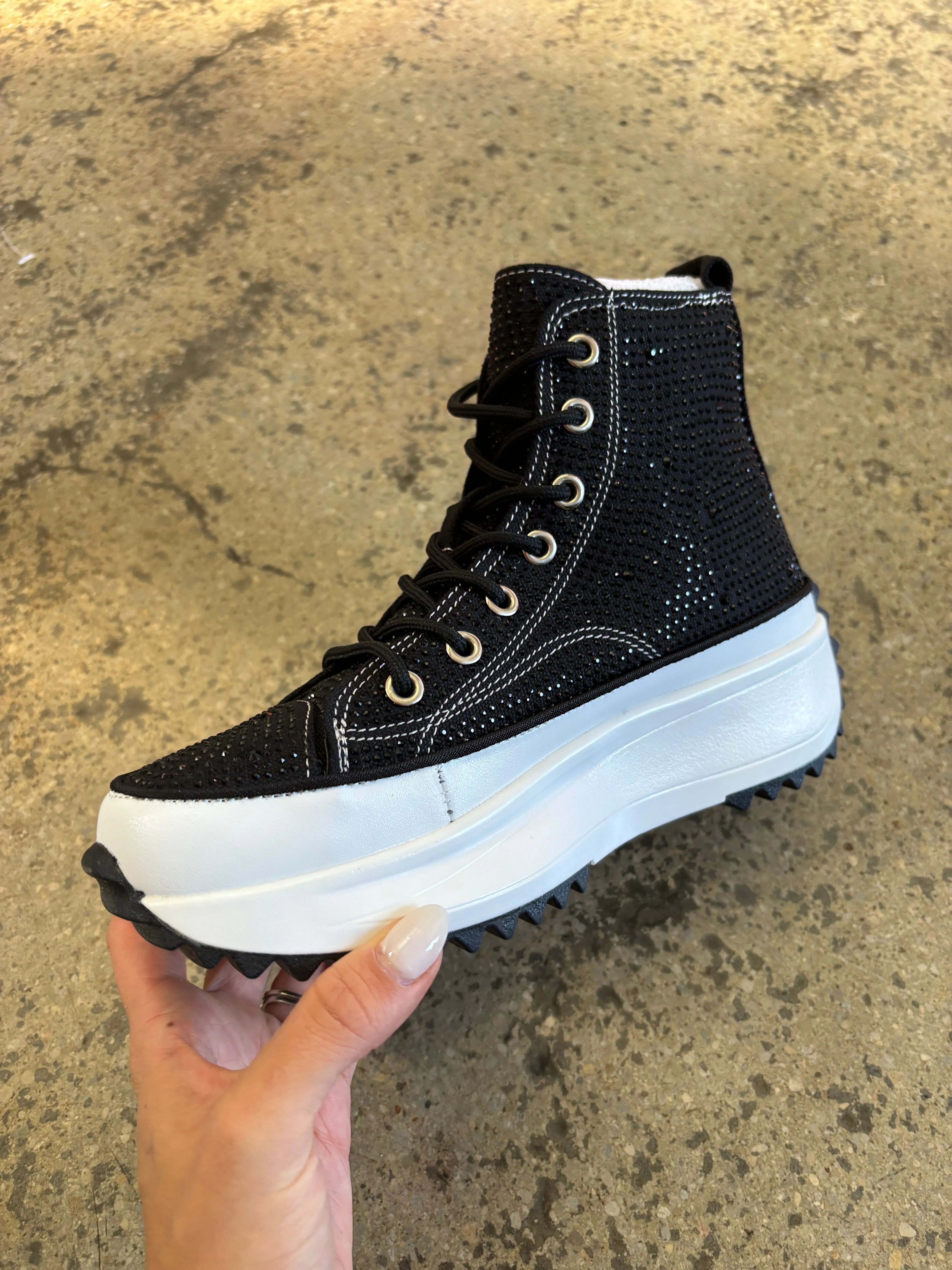 Bailey Rhinestone High Top Sneakers