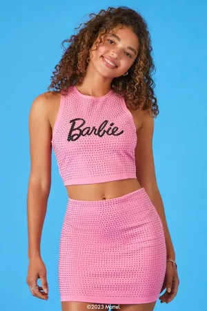 Barbie Forever 21 Crop Top and Mini Skirt Set, Pink