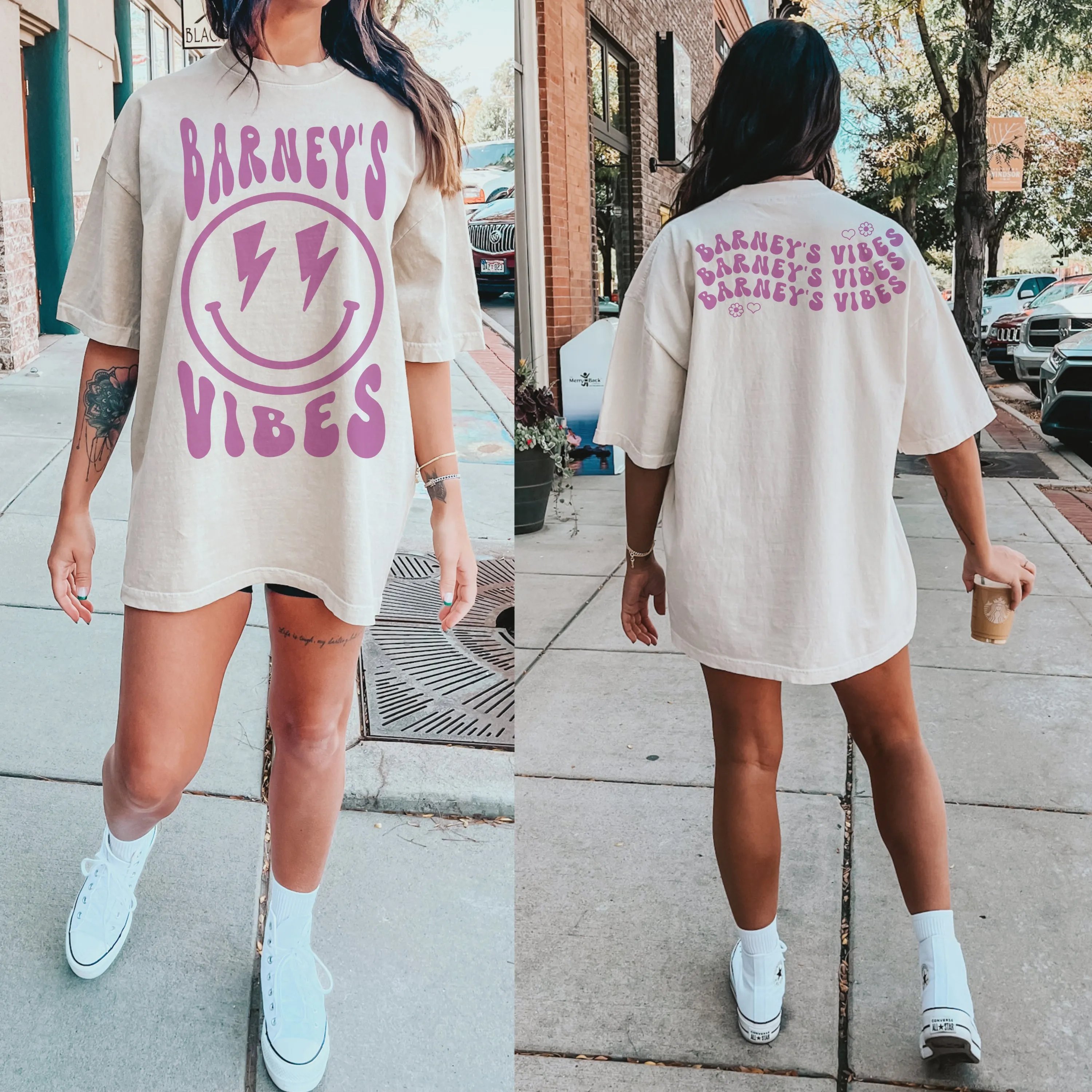 Barney's Vibes | BARNEY'S BEANERY - Women's Smiley Face Tee