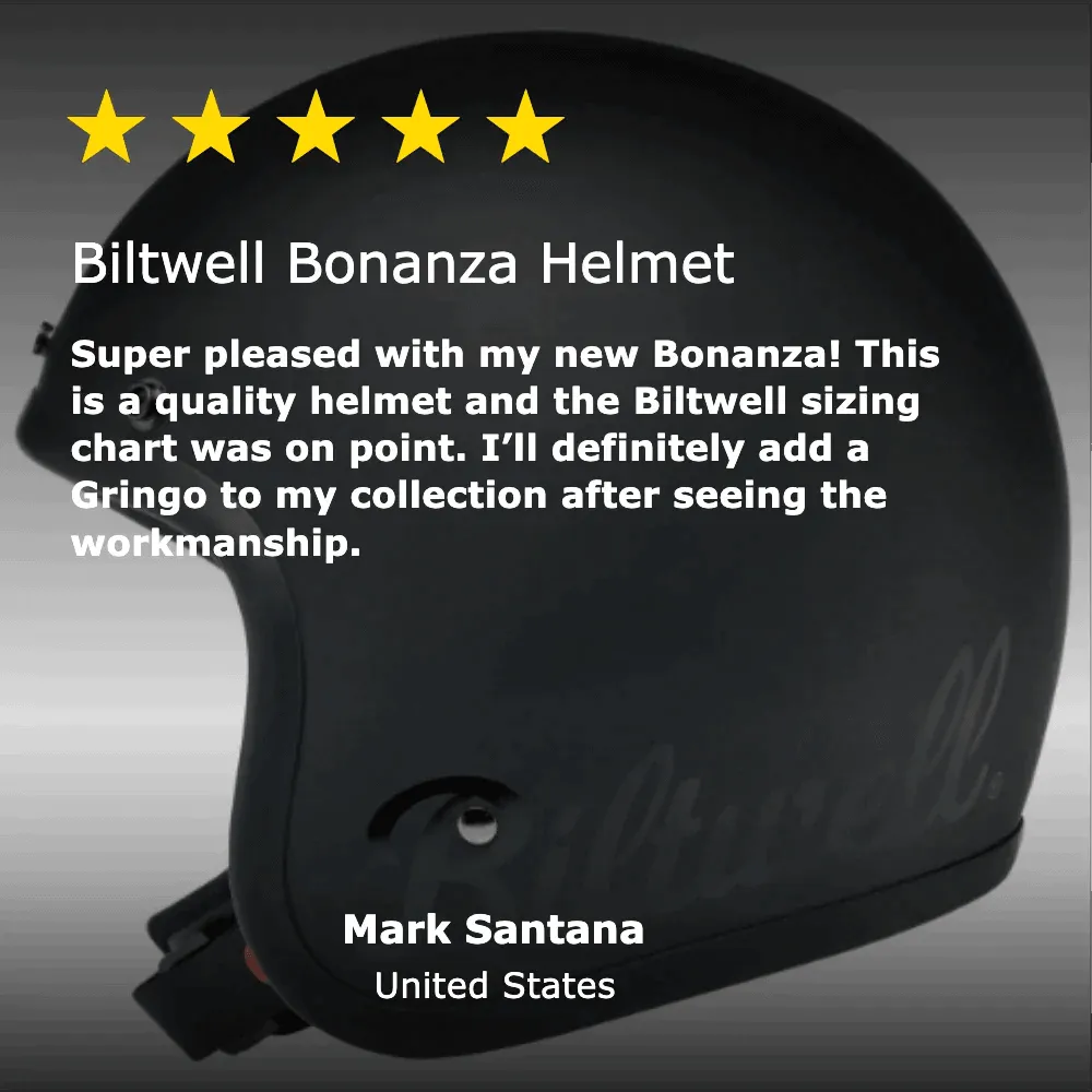Biltwell Bonanza Helmet Flat Black Factory