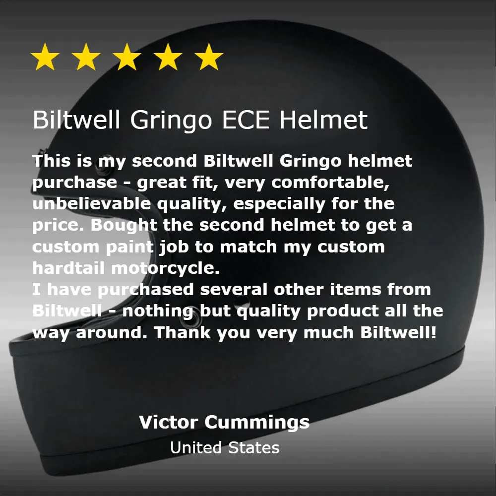 Biltwell Gringo ECE Helmet Flat Black