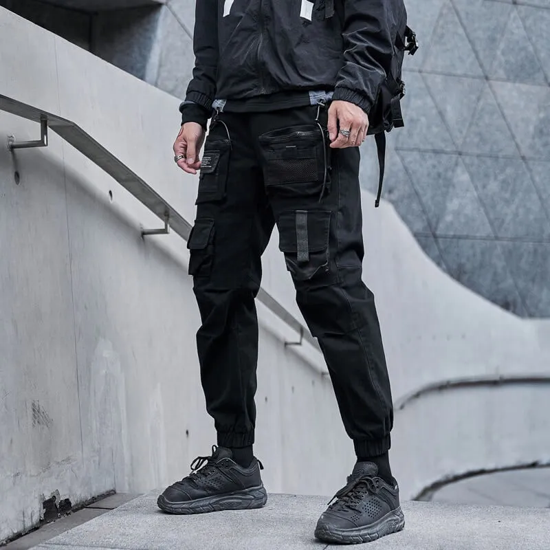 Black Cargo Pants tactical Japanese black Techwear cotton pants