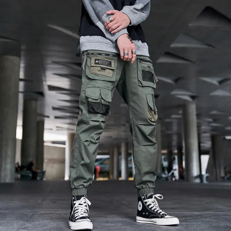Black Cargo Pants tactical Japanese black Techwear cotton pants