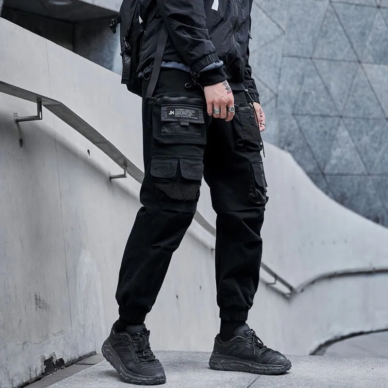 Black Cargo Pants tactical Japanese black Techwear cotton pants
