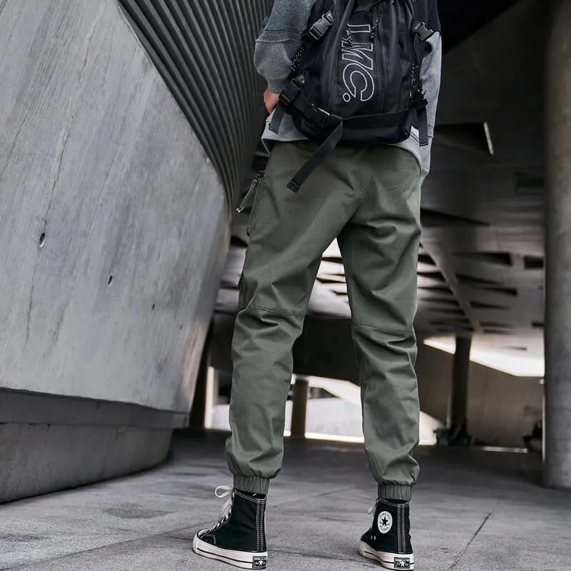 Black Cargo Pants tactical Japanese black Techwear cotton pants