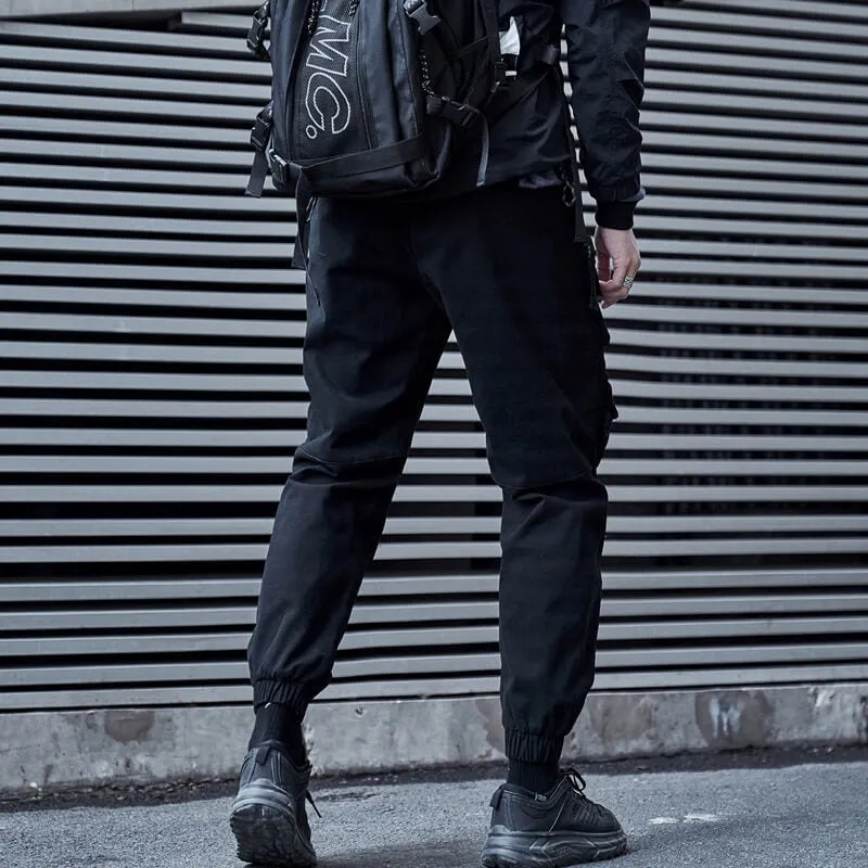 Black Cargo Pants tactical Japanese black Techwear cotton pants