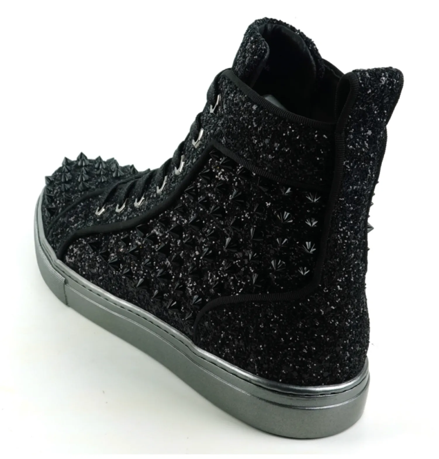Black Glitter Black Spikes Encore by Fiesso