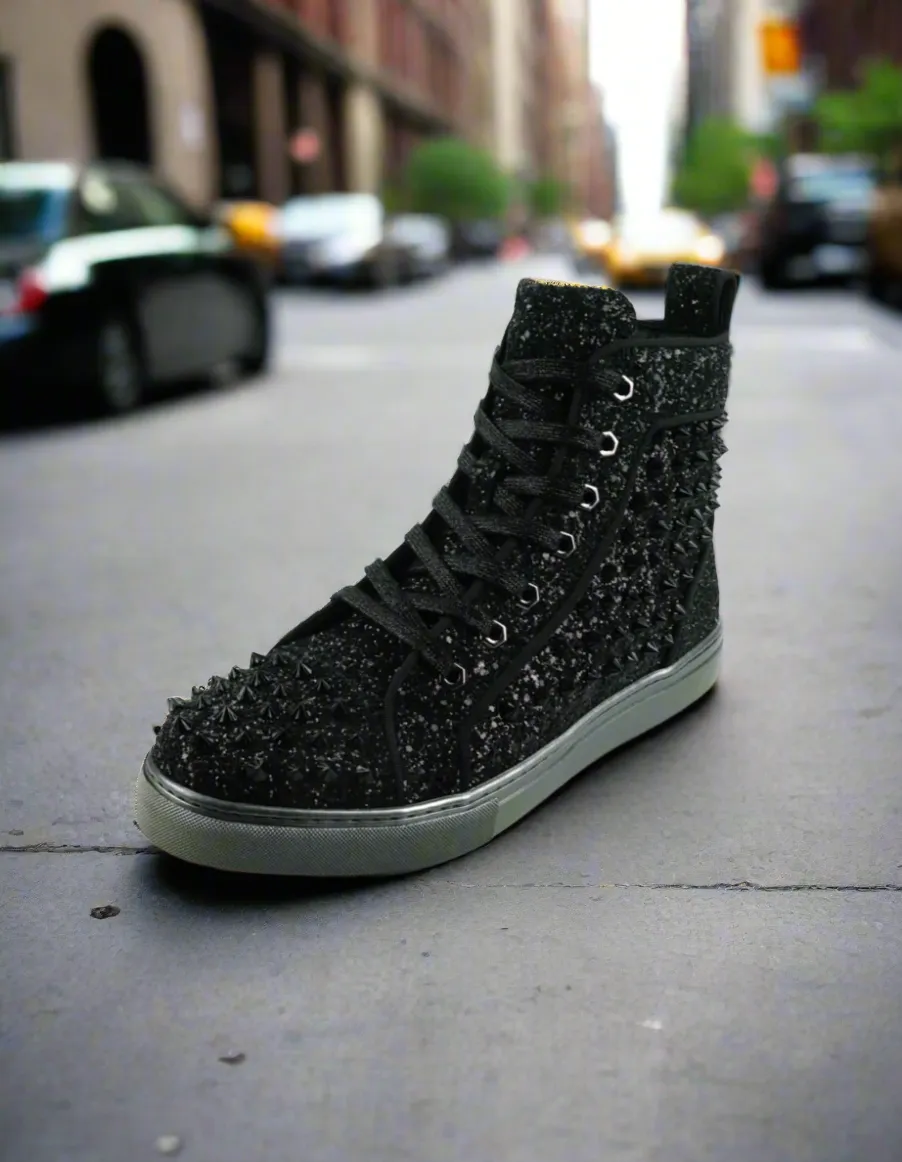 Black Glitter Black Spikes Encore by Fiesso