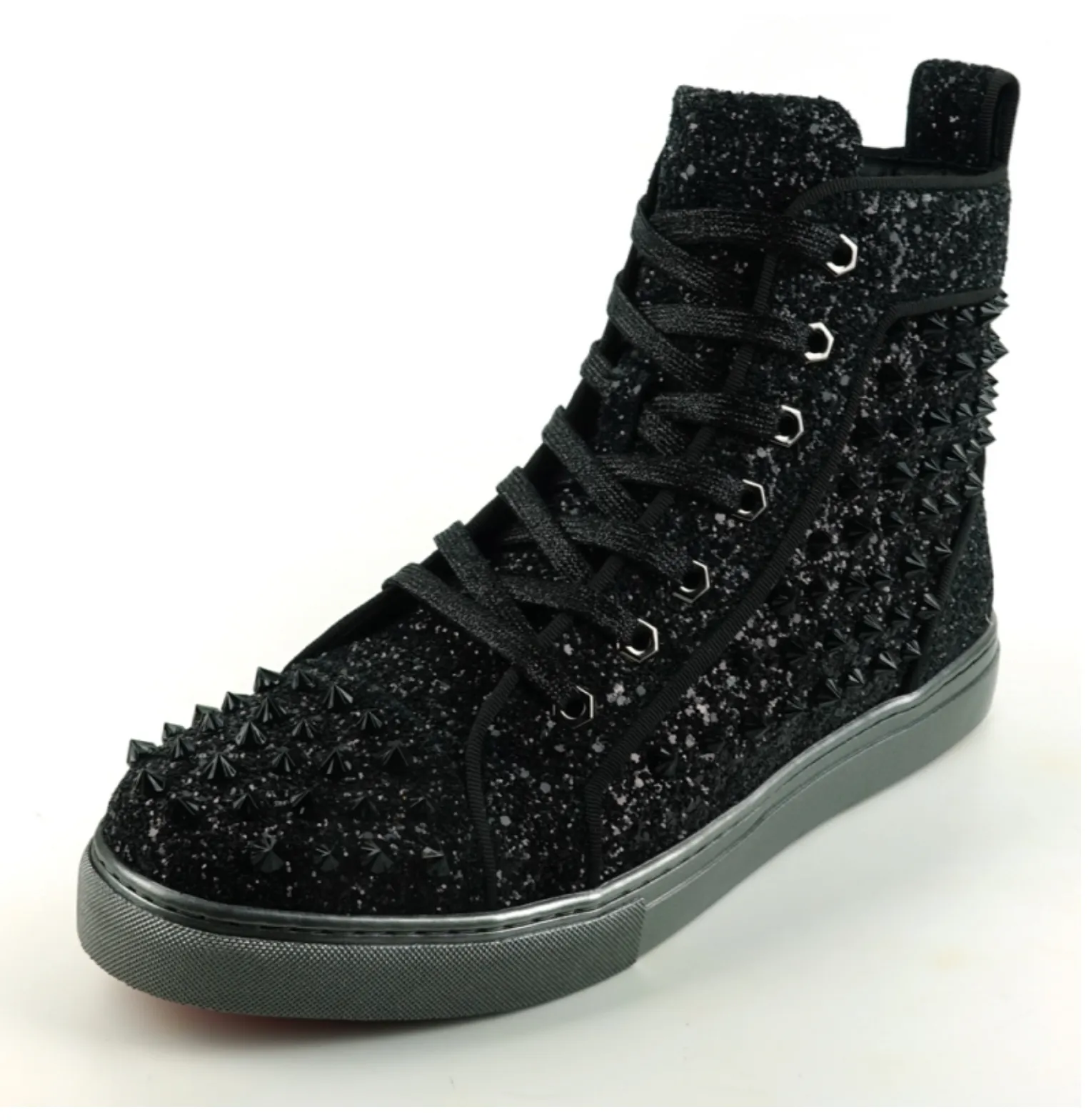 Black Glitter Black Spikes Encore by Fiesso