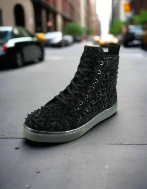Black Glitter Black Spikes Encore by Fiesso