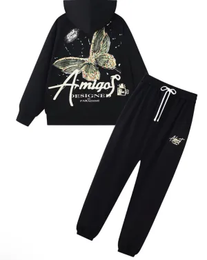 Black Label Men "AMIGOS" Hoodie and Jogger Set
