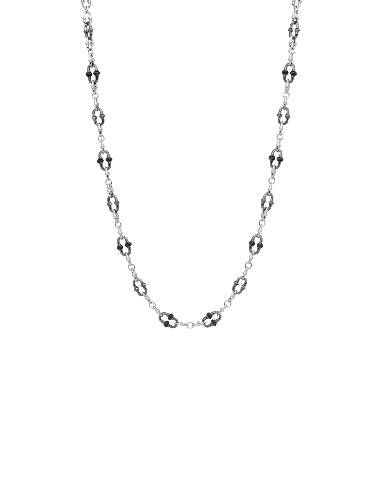 Black Spinel Dive Chain Necklace | Black Spinel and White Gold
