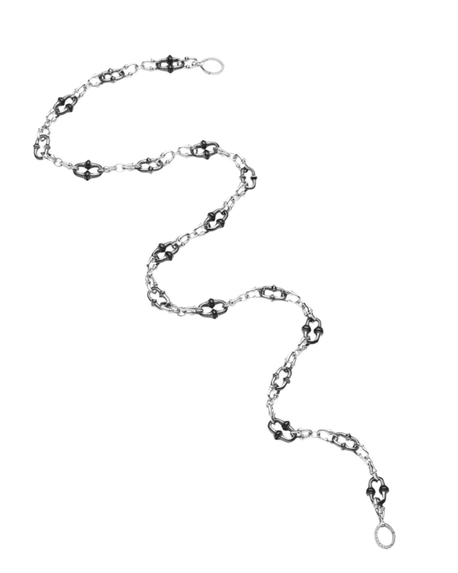 Black Spinel Dive Chain Necklace | Black Spinel and White Gold