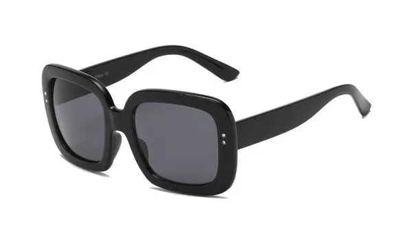 Black Thick Frame Square Sunglasses