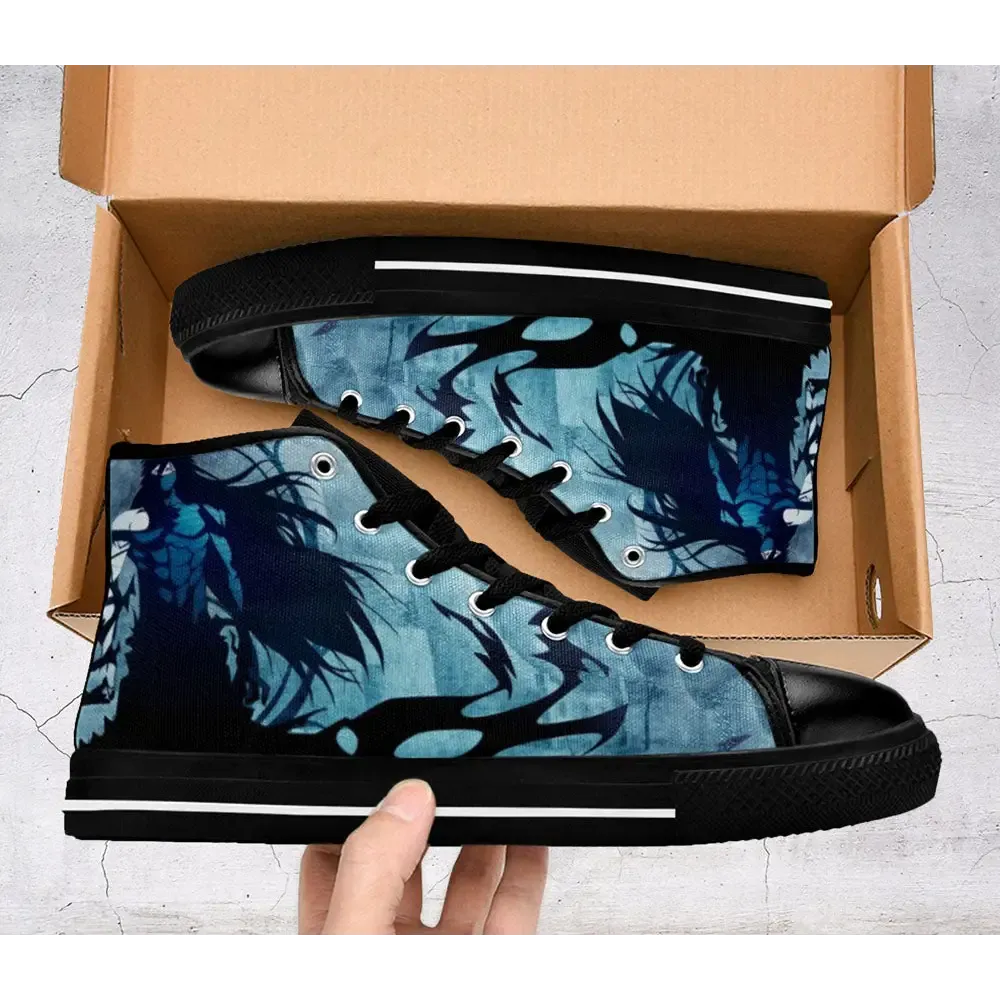 Bleach Ichigo Final Getsuga Tenshou Shoes High Top Sneakers for Kids and Adults