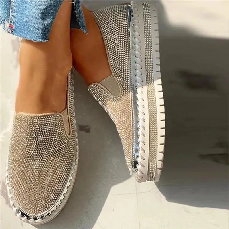 Bling Platform Comfortable Plus Size Vulcanized Women Sneakers