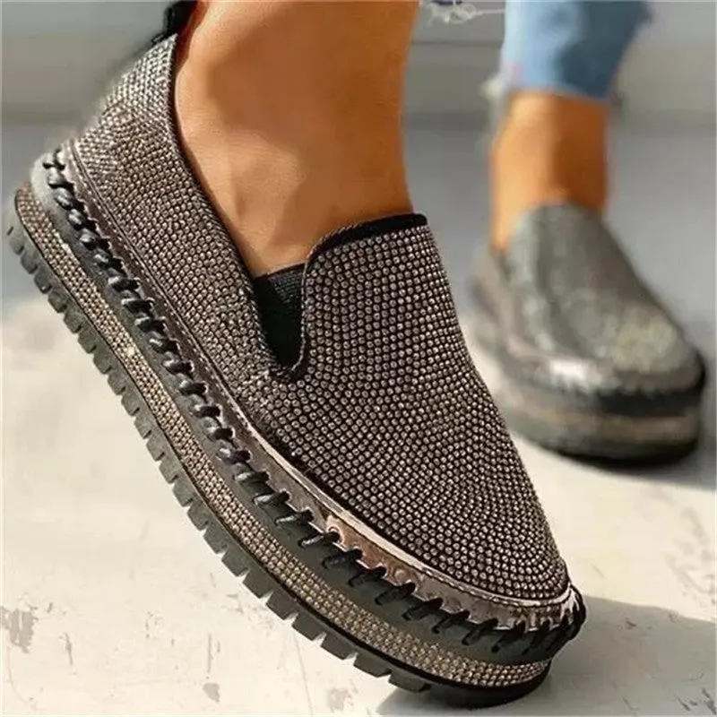 Bling Platform Comfortable Plus Size Vulcanized Women Sneakers