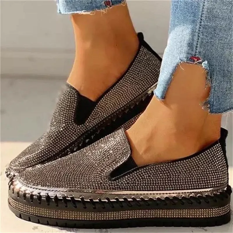 Bling Platform Comfortable Plus Size Vulcanized Women Sneakers