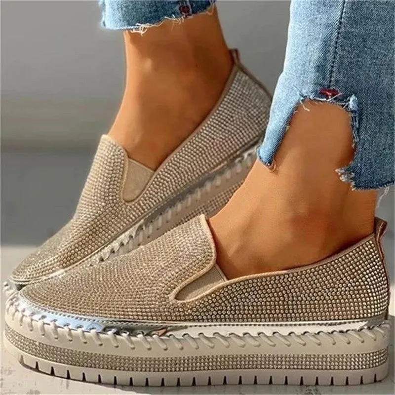 Bling Platform Comfortable Plus Size Vulcanized Women Sneakers