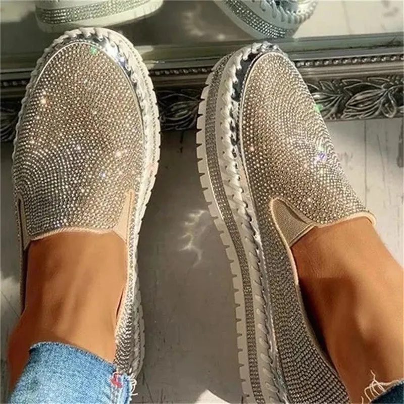 Bling Platform Comfortable Plus Size Vulcanized Women Sneakers