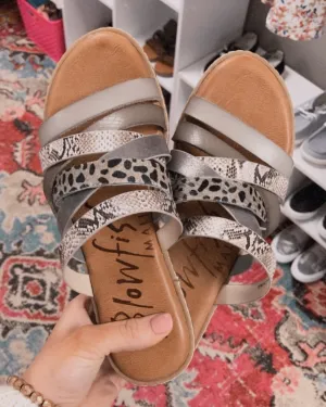 Blowfish Orrah Sandals- Smoke, White, & Pewter