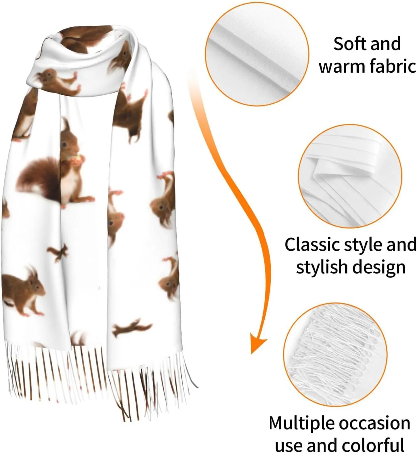 Blue Flower Floral Pattern Roses Print Women'S Super Soft Classic Cashmere Winter Cashmerette Fringed Scarf
