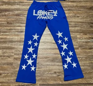 Blue Stacked Jogger Pants