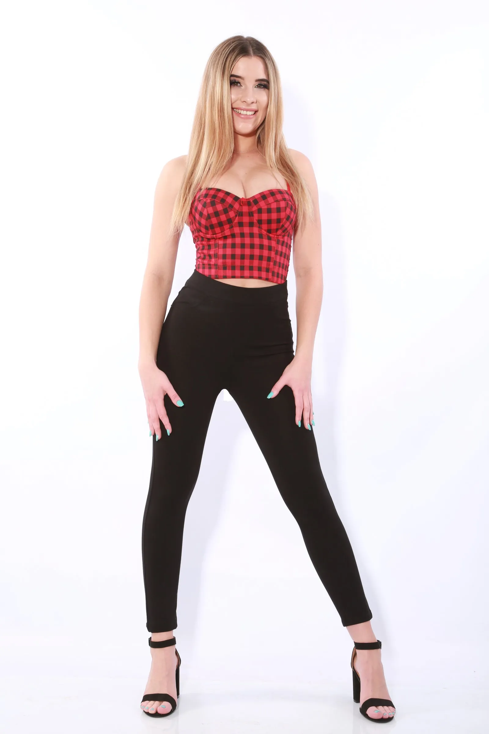 Bodice corset top - Red  Black check