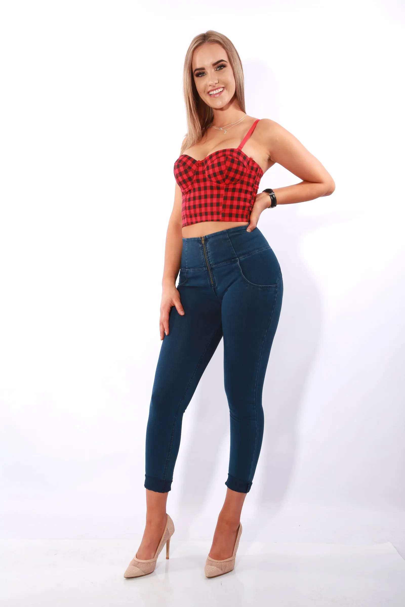 Bodice corset top - Red  Black check