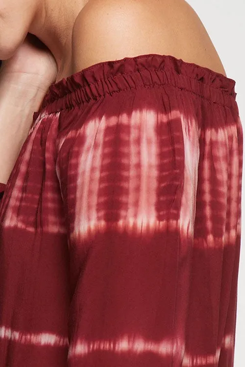Bohemian Tie Dye Off The Shoulder Top