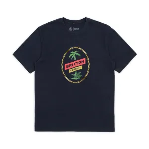 Brixton Tosh Premium T-Shirt Navy Blue