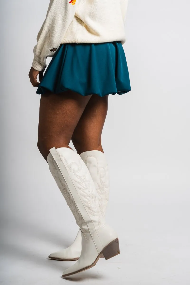 Bubble mini skirt hunter green