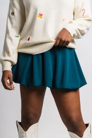 Bubble mini skirt hunter green