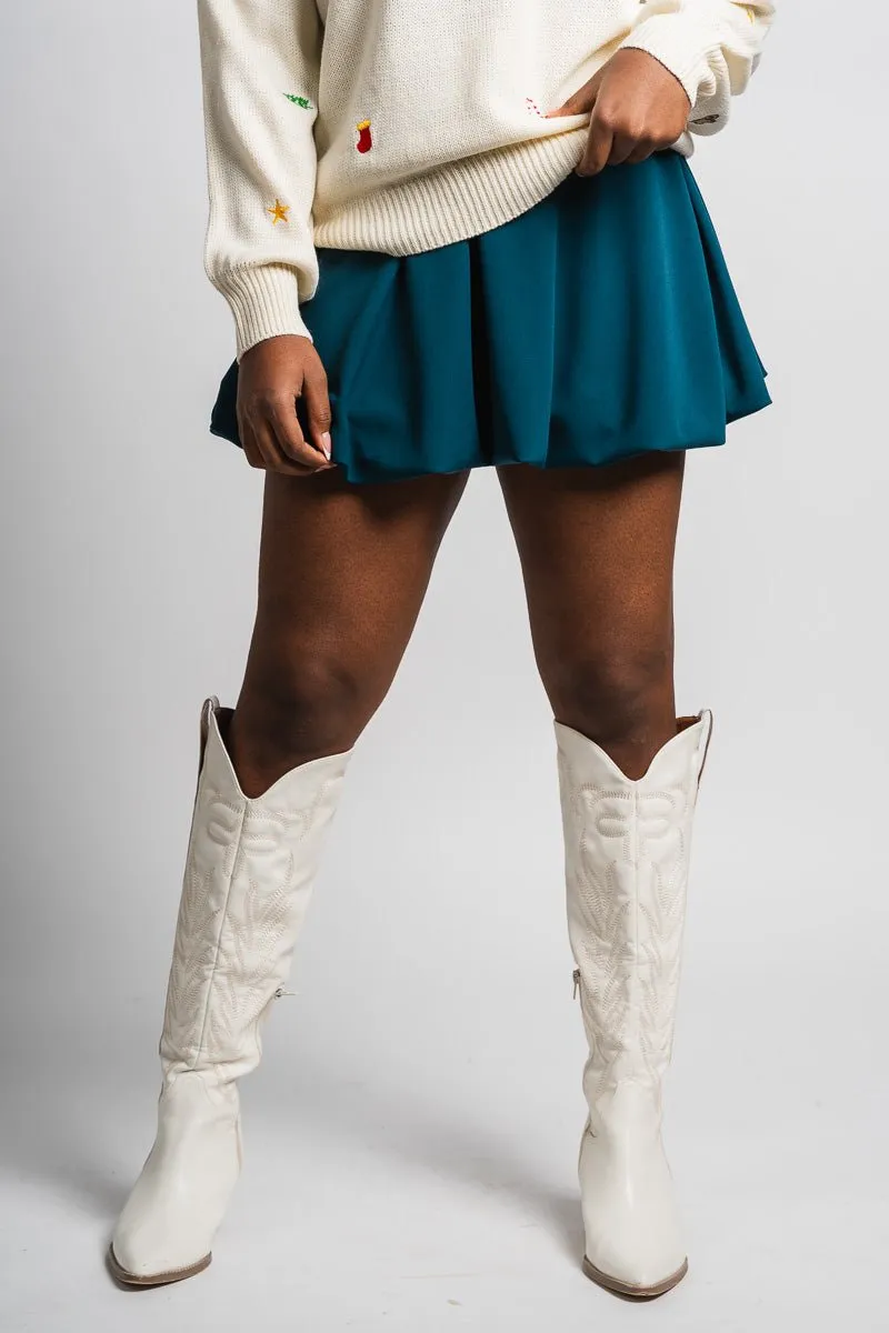 Bubble mini skirt hunter green