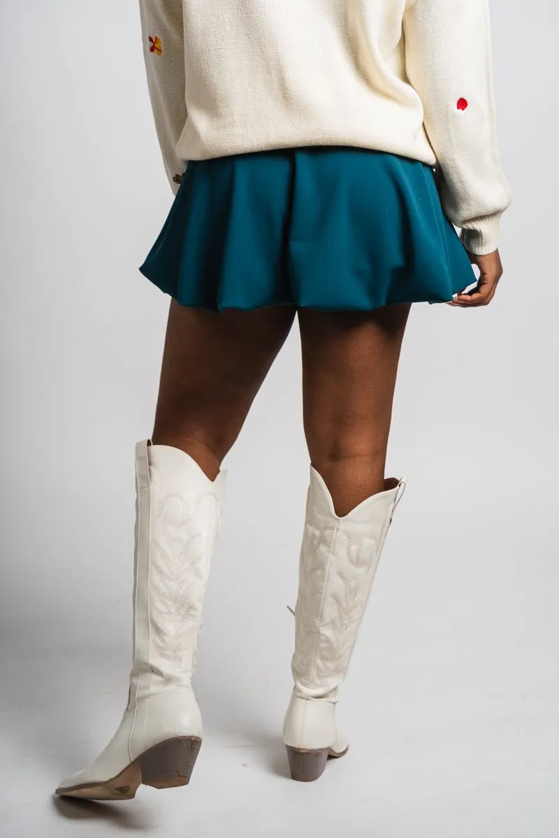 Bubble mini skirt hunter green