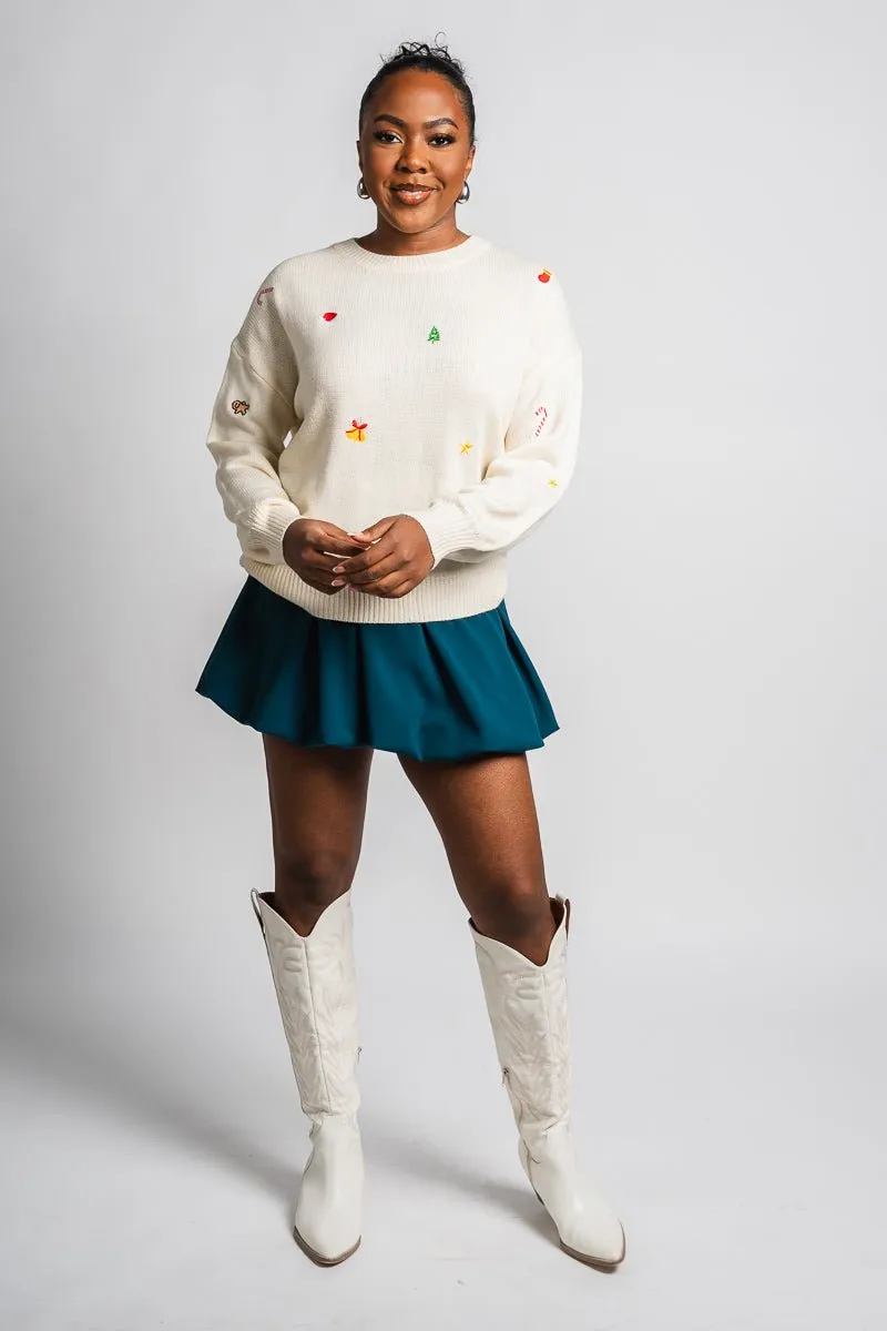 Bubble mini skirt hunter green