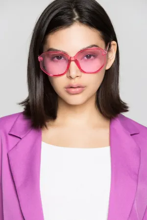 Bubblegum Pink Transparent Oversized Sunglasses