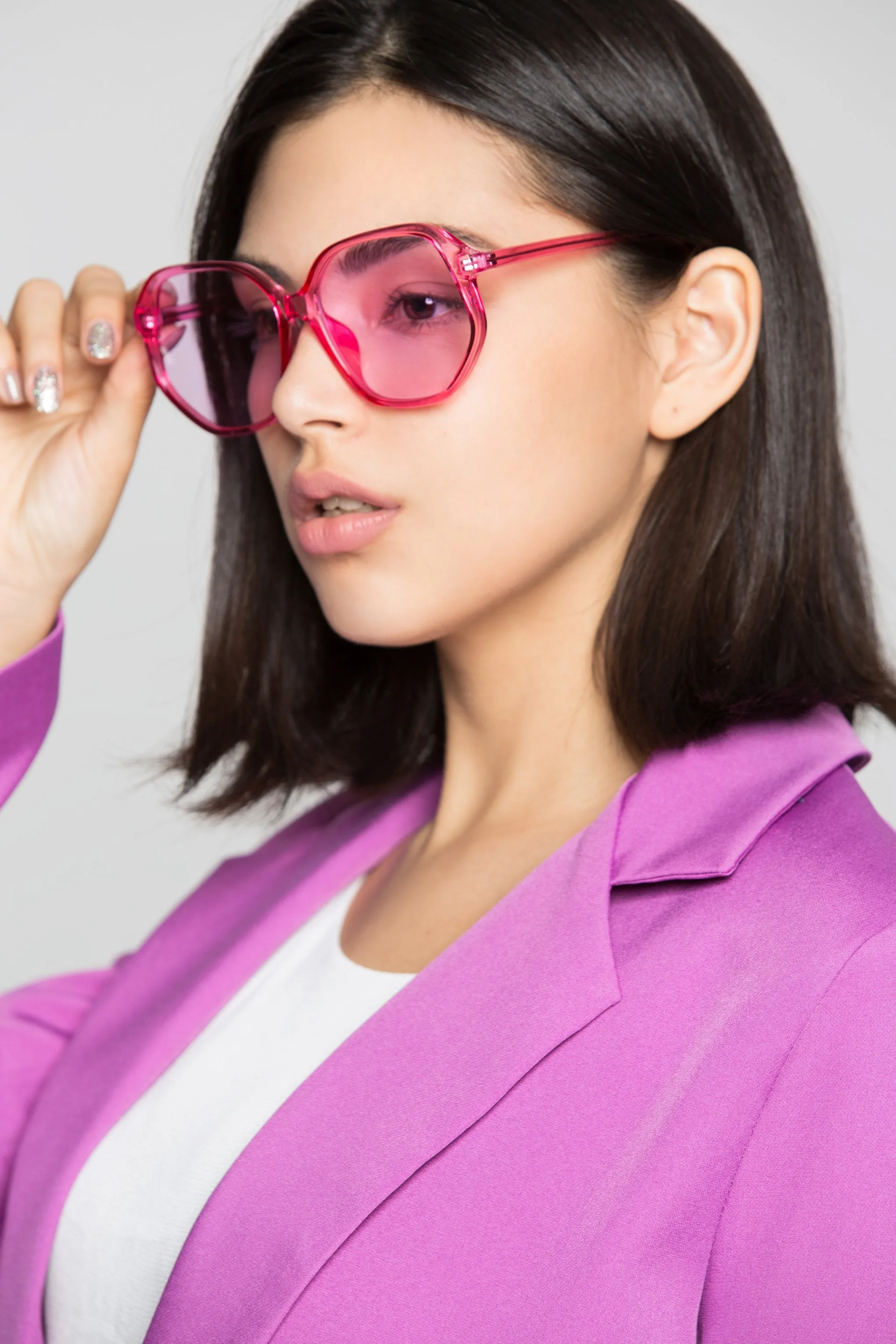 Bubblegum Pink Transparent Oversized Sunglasses
