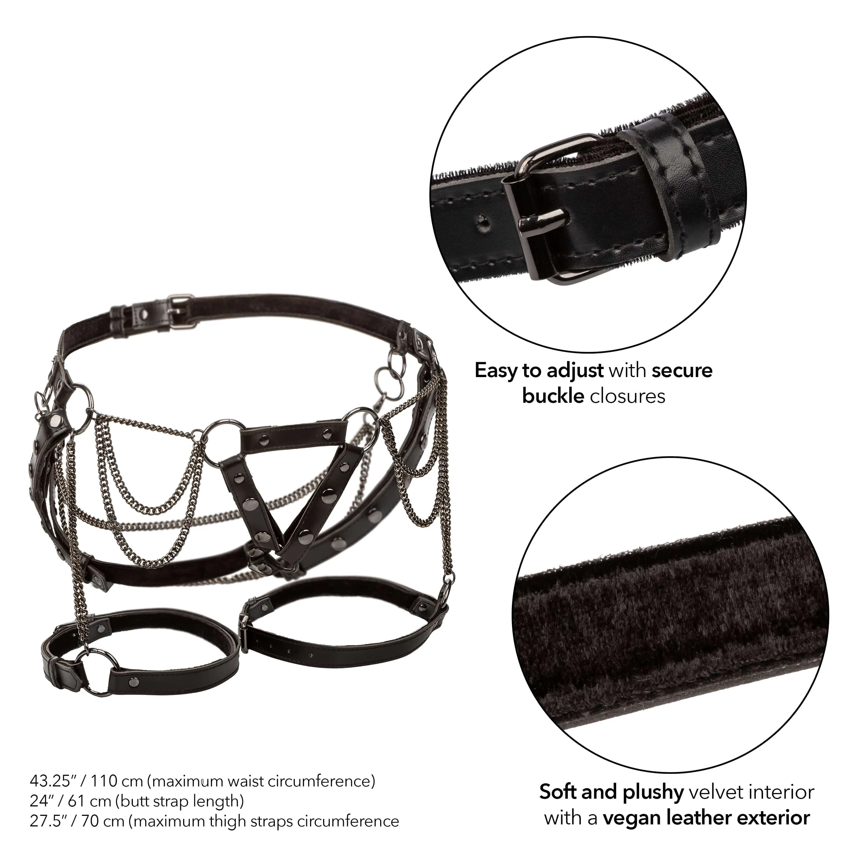 California Exotics - Euphoria Collection Thigh Harness With Chains Dress Accessory (Black)