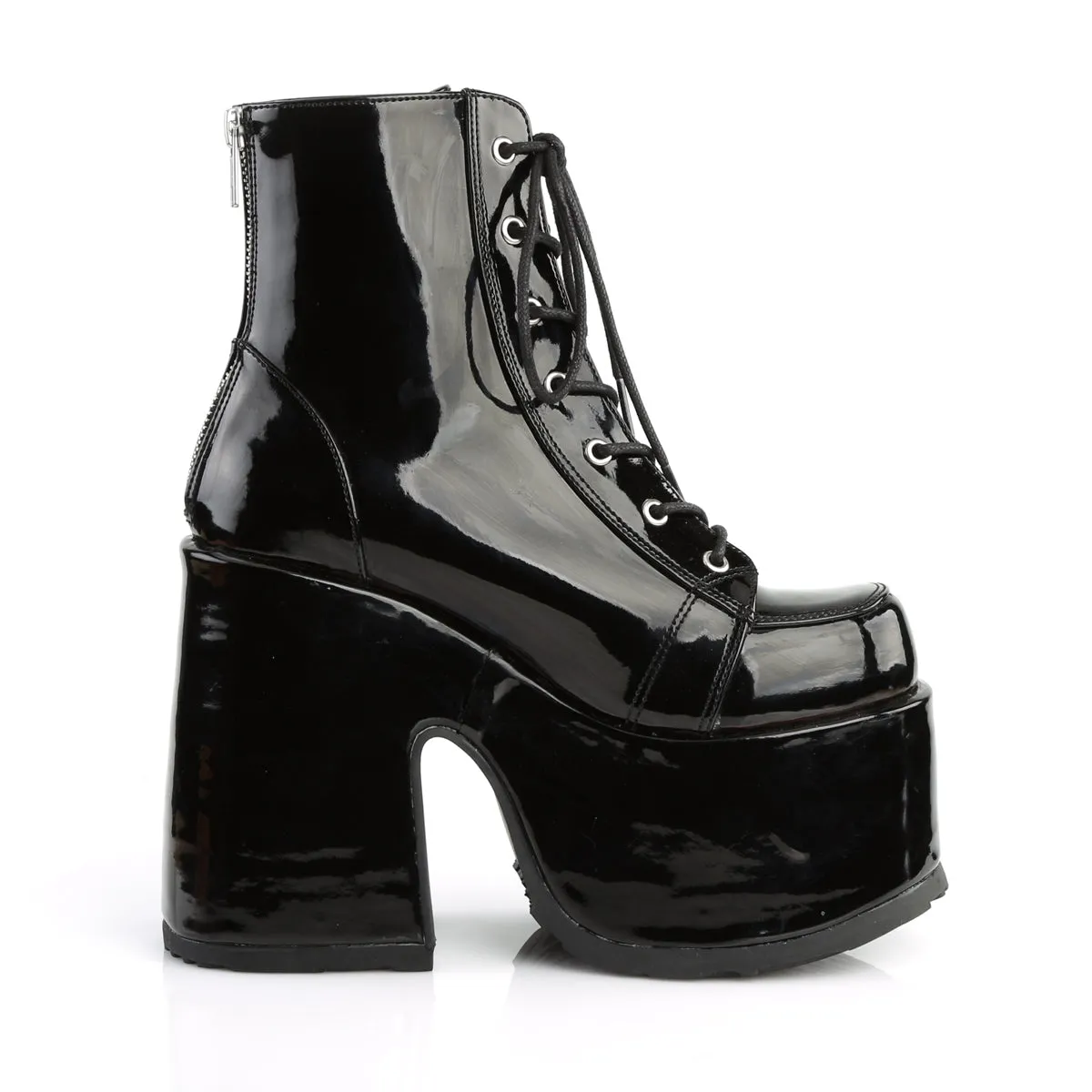 CAMEL-203 DemoniaCult Black Patent Sexy Women's Ankle Boots (Alternative Footwear)