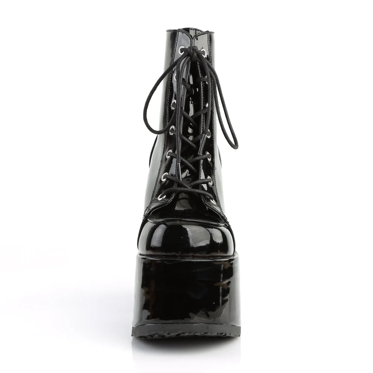 CAMEL-203 DemoniaCult Black Patent Sexy Women's Ankle Boots (Alternative Footwear)