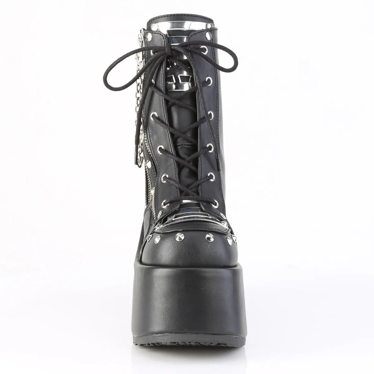 CAMEL-208 DemoniaCult Black Vegan Leather Sexy Women's Ankle Boots (Alternative Footwear)